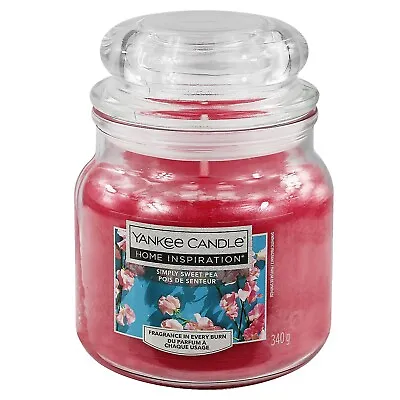 Yankee Candle 340g Sweet Pea Fresh Flowers Scented Glass Jar 60 Hours Wax Burn • £12.99