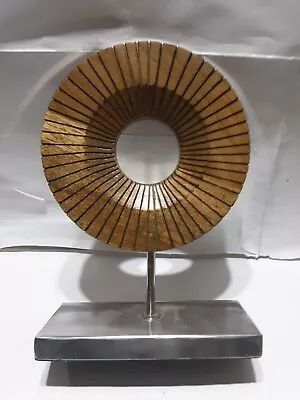 Abstract Modernist Metal And Wood Table Art Sculpture 10 X 7 X 3 • $6