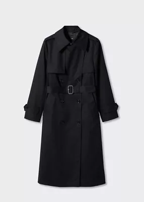 Mango  Black Trench Coat For Women Size S • £49.99