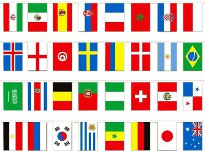 Multi Nation 6 Metre 32 Flag Polyester Bunting • £1.99