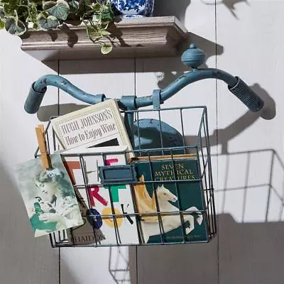 Old School Retro Bicycle Handlebars Basket Garden Wall Planter Or Magazine Rack • $63.22