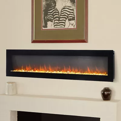 40/50/60 Inch Freestand/ Wall Mounted LED Fireplace Electric Inset Fire 9 Colour • £149.95