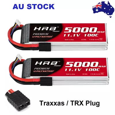 2pcs HRB 11.1V 5000mAh 100C 3S TRX LiPo Battery For RC Drone Truck Helicopter • $104.99