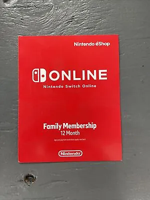 Nintendo Switch Online Eshop Family Membership 12 Months • $24.99