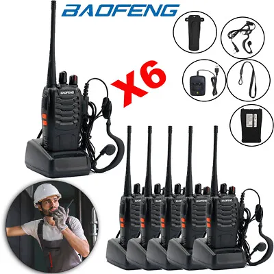 $109.99 • Buy 6X BaoFeng 888S Walkie Talkies 2 Way Radio UHF 400-470MHZ 5W Band Handheld 16CH