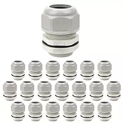 20 Pack NPT 1/4  Cable Glands Waterproof Adjustable 4-8mm Cable Connectors Gr... • $18.23