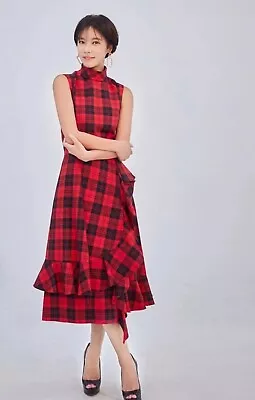 Mulberry ‘Pollie’ Red Tartan Dress RRP £750 Size 8 BNWT • £299