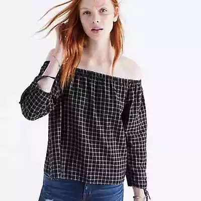 Madewell Women's Plaid Off-the-Shoulder Top Size XS • $10