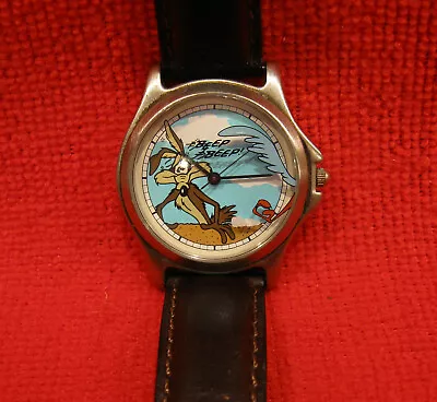 $79 • Buy Fossil Disney Wile E. Coyote Watch Working New Battery Rare