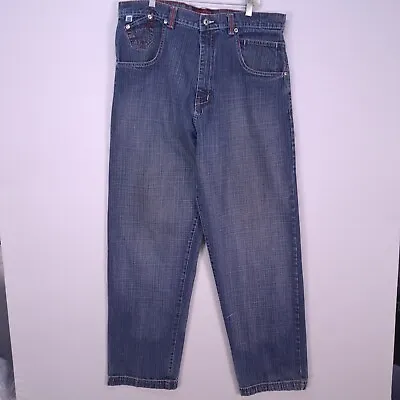 Evolution Baggy Jeans Mens 36x34 Blue Extra Y2K Denim Skater Punk • $44.99