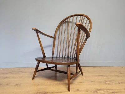 £210 • Buy Mid Century Ercol Oak And Elm Windsor Armchair Stick Back