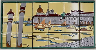 Vintage Scenic Tile Panel By Mosaic Tile Co. City Of Venice Italy • $600