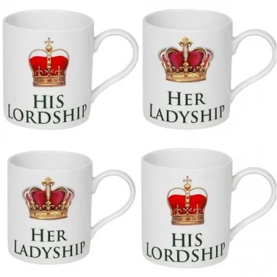 £8.95 • Buy Royal Family  His Lordship Or Her LadyShip Crown China Mug  Novelty Gift 