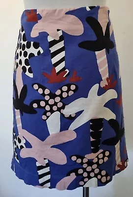 $25 • Buy Gorman Multicoloured Palm Tree Print Cotton Elastane A Line Skirt - Size 10