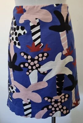 $25 • Buy Gorman Multicoloured Palm Tree Print Cotton Elastane A Line Skirt - Size 10