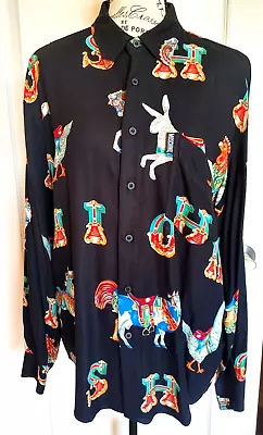 Authentic Very Rare Vintage Moschino Jeans 1995 Circus Them  Printed Shirt Sz M • $400