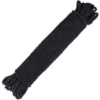 JijAcraft Nylon Rope100 Feet Black Nylon Rope1/4 Inch Solid Braided Rope Th... • $15.32