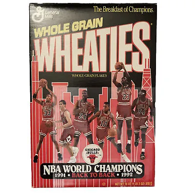 Vintage 1991-92 NBA World Champions Chicago Bulls Wheaties Box (OPENED) • $5