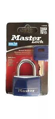 Master Lock Padlock 142DCM Blue Wide Covered Solid Body 1-9/16 In. • $6.99