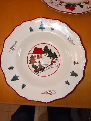 Mason's CHRISTMAS VILLAGE Rim Soup Bowl Made In ENGLAND Estate Find • $35.99
