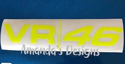 VALENTINO ROSSI Large VR46 Moto GP Fluorescent/Neon Yellow Vinyl Decal Sticker • £6.50