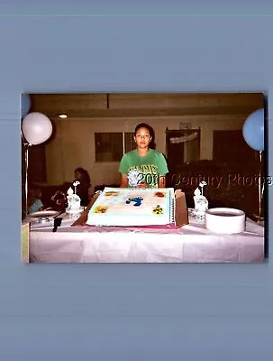 Found Color Photo I+9070 Pretty Woman Posed Behind Large Cake On Table • $4.98