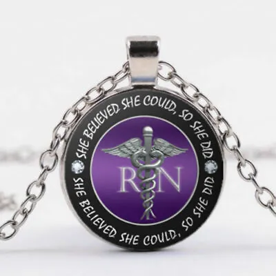 RN MEDIC NURSE CADUCEUS Pendant Sterling Silver 925  20  Necklace Men Women GIFT • $13.99