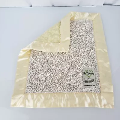 My Blankee Light Yellow Minky Dot Satin Lovey Mini Small Security Baby Blanket • $16.99