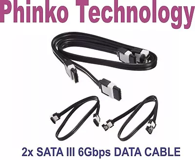 $4.39 • Buy 2x SATA III 3.0 DATA Cable For Hard Drive, HDD, SSD, DVDRW
