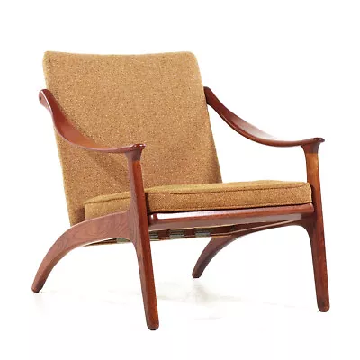 Arne Hovmand Olsen Mid Century Danish Teak Lean Back Lounge Chair • $2795