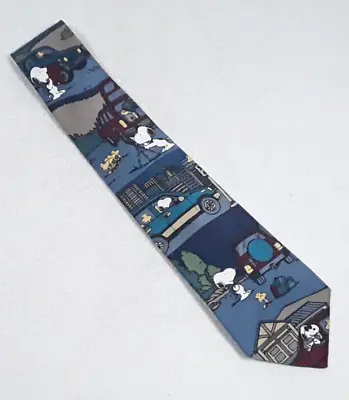 VTG Peanuts Snoopy Woodstock Mens Tie Necktie Just For Fun Cartoon Novelty • $11.95