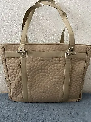 Vera Bradley Women's Microfiber Large Laptop Bag Shoulder Tote Tan • $30