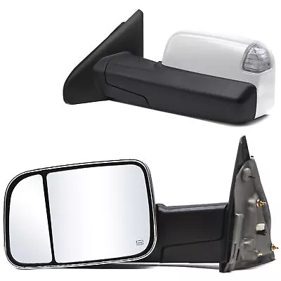 Tow Mirrors For 2004 Dodge Ram 1500 2500 3500 Power Heated Signal Lamp Chrome • $148.28