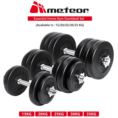 $89.95 • Buy METEOR 15kg, 20kg, 25kg, 30kg, 35kg Dumbbell Set Weight Lifting Plate Barbell