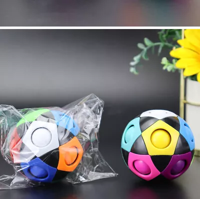 Decompression Soccer Rainbow Ball Magic Cube 12-hole Intellectual Toys Decompres • $6.80