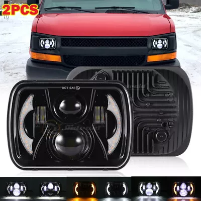 $56.99 • Buy Pair 7X6 5x7 LED Headlight Hi/Lo Beam For Chevy Express Cargo Van 1500 2500 3500