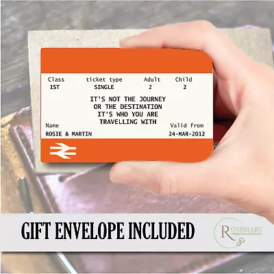 Personalised Train Ticket Keepsake Sentimental Wallet Purse Metal Card Gift • £3.99