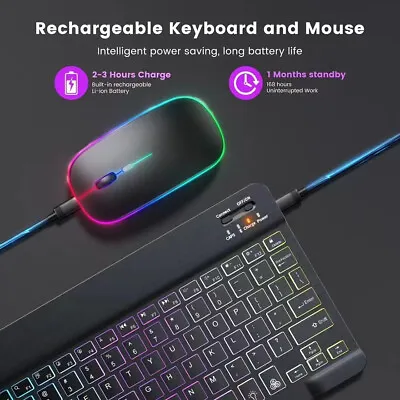 Backlight Wireless Bluetooth Keyboard Ultrathin Portable Rechargeable Mute Mini • $20.64