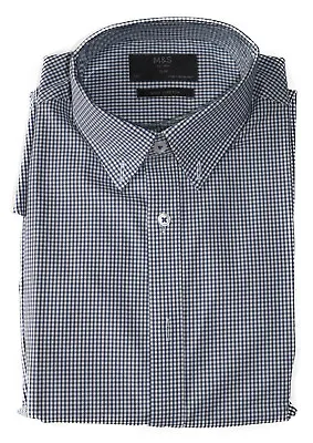 M&S Marks And Spencer Mens Slim Fit Shirt Blue And White Check Size 15 Collar  • £16.99