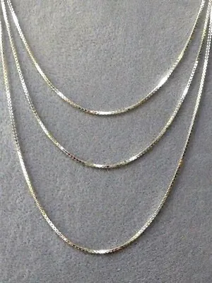 ITALIAN STERLING SILVER BOX CHAIN/NECKLACE ITALY 925 1.2mm  16  18  20  24  30  • $19.99