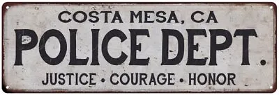 COSTA MESA CA POLICE DEPT. Home Decor Metal Sign Gift 106180012235 • $49.95