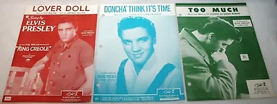 Vintage Lot ELVIS PRESLEY Sheet Music TOO MUCH Doncha Think It's Time LOVER DOLL • $29.99