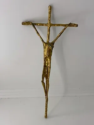 Vintage Cross Crucifix Jesus Christian Religion Austrian Tin Huber Rare Old 20th • $199