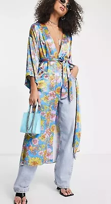 £13 • Buy Topshop Premium Floral Midi Kimono Dress / Robe BNWOT RRP £60 Size 10