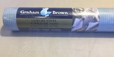 Vintage Graham & Brown Vinyl Wallpaper #22788 Narrow Blue Stripes 11yds 56 SqFt • $22.95