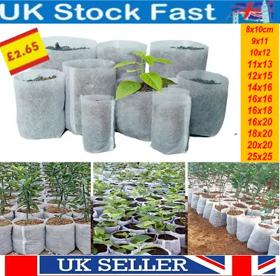 £8.99 • Buy 1. Biodegradable Non-woven Nursery Bags Plant Grow Bags Seedling Pots
