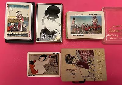 Two Lots Of Unused Vintage Japanese Scenes Plastic Playing Cards And Taiwanese. • $25