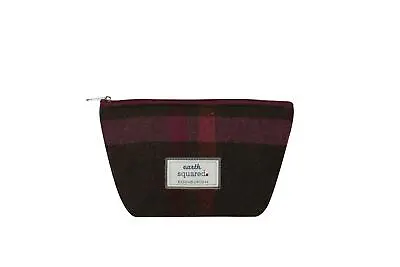 Earth Squared - Make-Up Bag - Tweed Wool - Mulberry - 25x13.5x8cms • £15