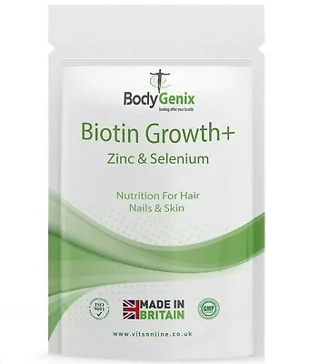 Biotin Hair Growth Supplement Healthy Hair Skin Nails Growth Zinc Selenium  • £3.99