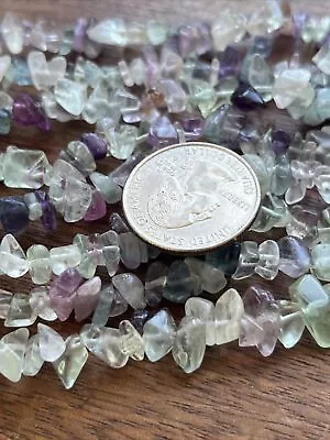 5-8mm Natural Fluorite Green Purple Chip Gemstone Loose Beads 24in Strand • $8